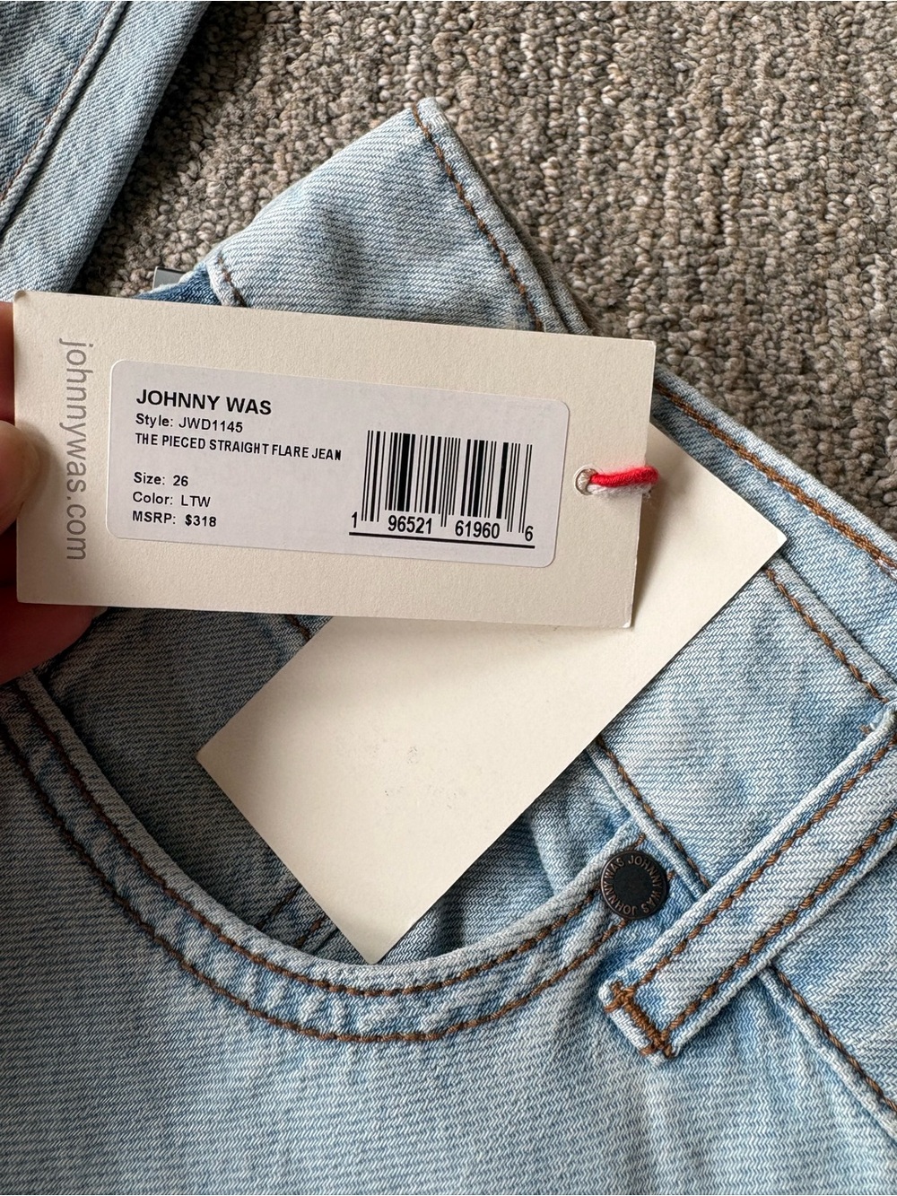 Johnny Was Light Blue Straight-to-Flare Jeans - Women's